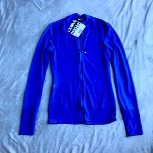 Long sleeve blue mesh women’s outdoor jacket